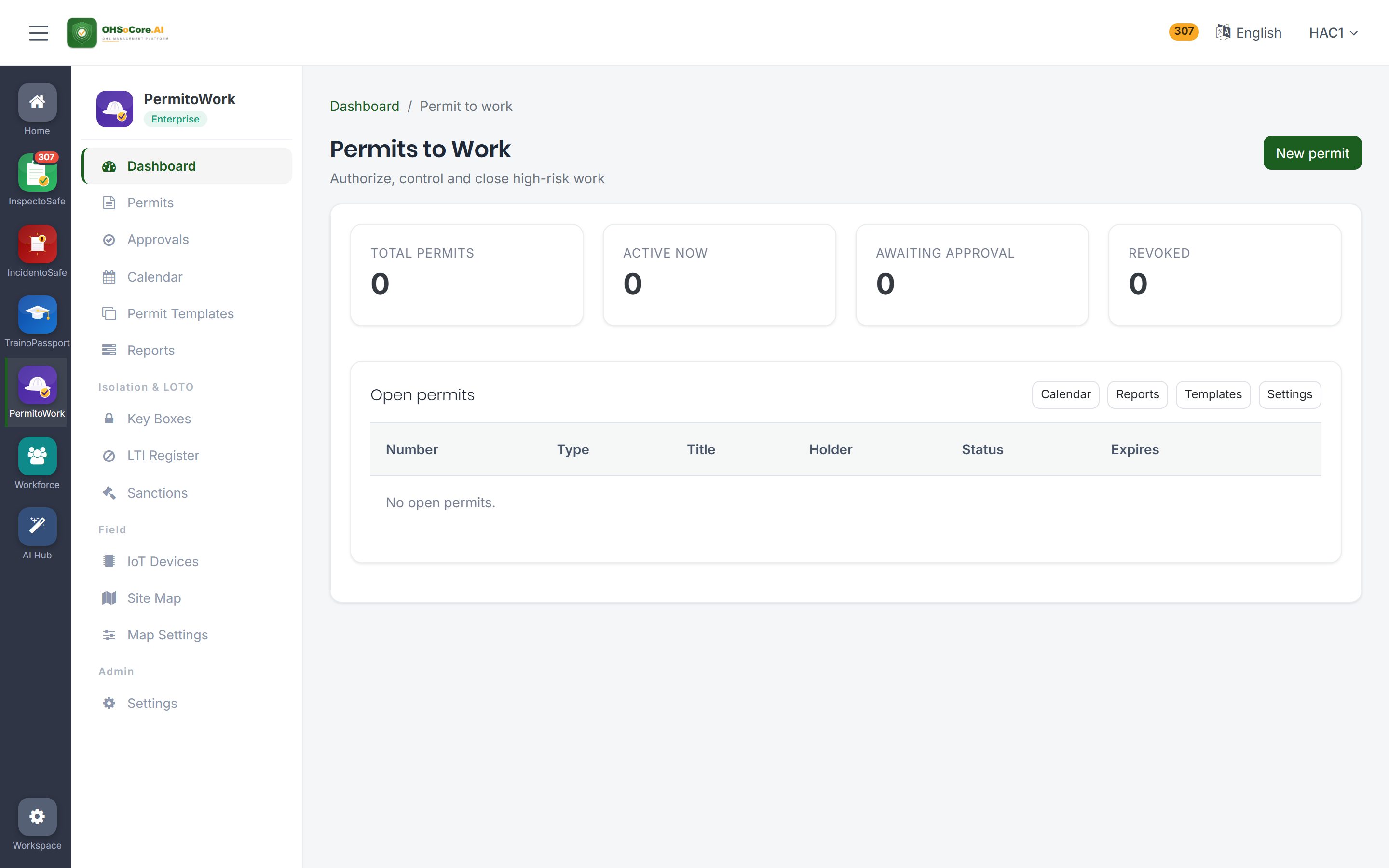 PermitoWork — permit-to-work dashboard